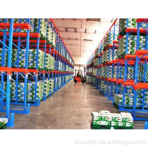 5000mm Drive Through Pallet Racking Blue / Orange Industria